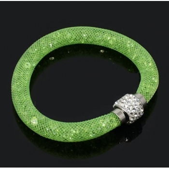Bransoletka B427 magnetyczna kryształki zielona