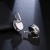 Kolczyki K056 srebrne, duży biały kryształ