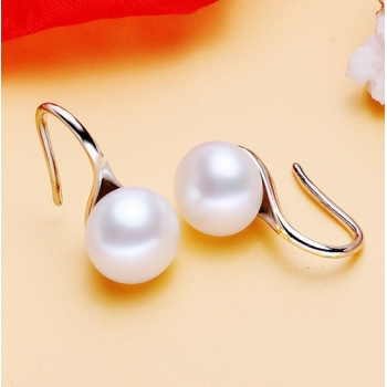 Kolczyki K366 srebrne perełki białe