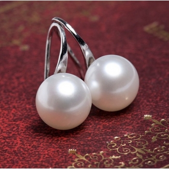 Kolczyki K366 srebrne perełki białe