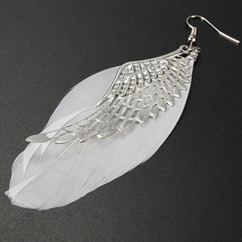 Kolczyki K408 srebrne skrzydła anioła