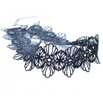 Naszyjnik N013 czarna koronka, choker