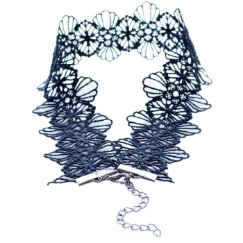 Naszyjnik N013 czarna koronka, choker