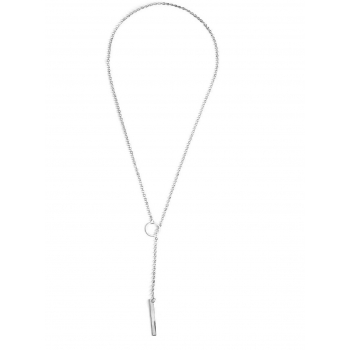 Naszyjnik N467 srebrny długi z kółeczkiem
